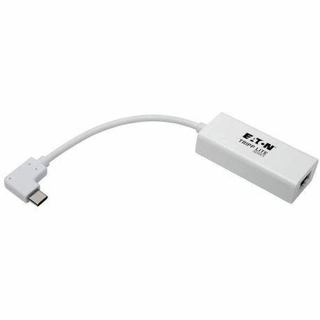 Eaton Tripp Lite Series USB-C to Gigabit Network Adapter with Right Angle USB-C, Thunderbolt 3 Compatibility - White