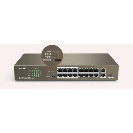 16FE+2GE/1SFP SWITCH 16PORT POE