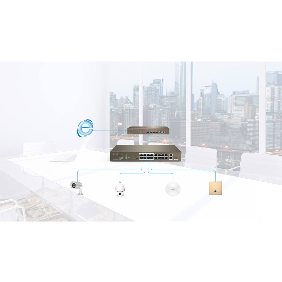 16FE+2GE/1SFP SWITCH 16PORT POE