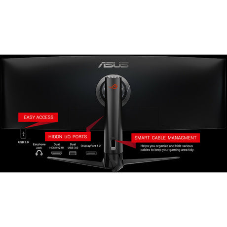 Asus ROG Strix XG49VQ 49" Class Double Full HD (DFHD) Curved Screen Gaming LCD Monitor - 32:9 - Black