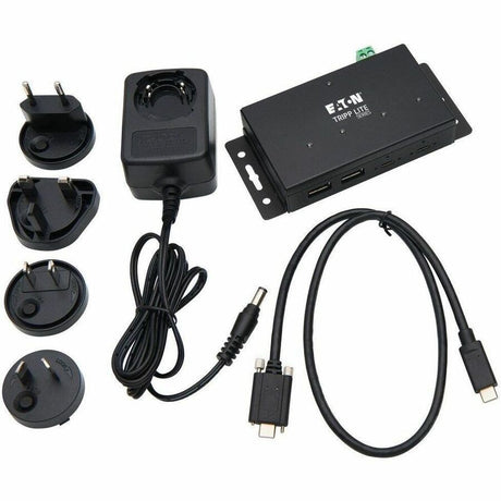 Eaton Tripp Lite Series Industrial 4-Port USB-C Hub - USB 3.x Gen 2 (10Gbps), 2x USB-A & 2x USB-C Ports, 15 kV ESD Immunity, TAA