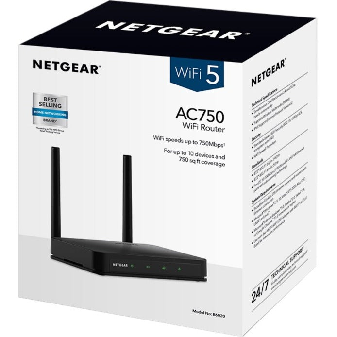 Netgear R6020 Wi-Fi 5 IEEE 802.11ac Ethernet Wireless Router