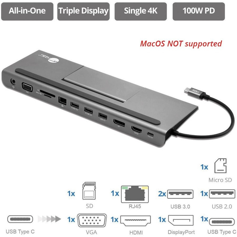 USB C MST Video Docking W PD