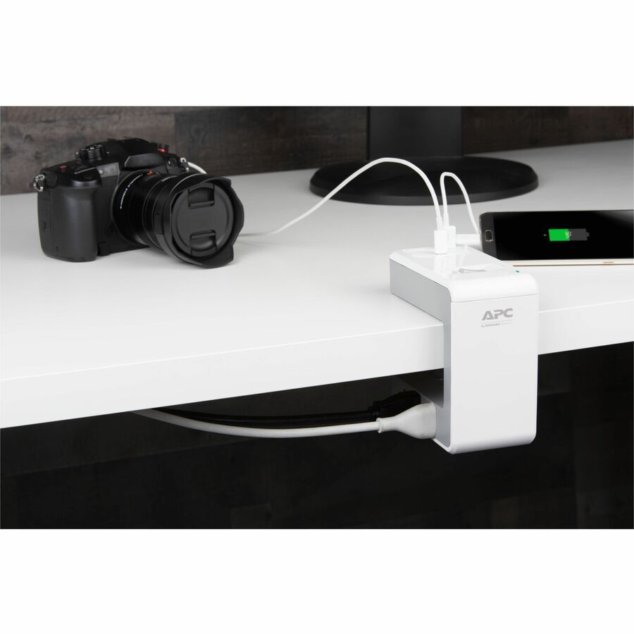 DESK MNT PWR 6OUT USHAPE SURGE