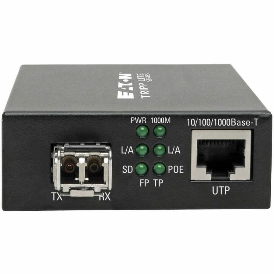 Eaton Tripp Lite Series Gigabit Multimode Fiber to Ethernet Media Converter, POE+ - 10/100/1000 LC, 850 nm, 550M (1804.46 ft.)