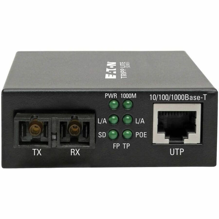 Eaton Tripp Lite Series Gigabit Multimode Fiber to Ethernet Media Converter, POE+ - 10/100/1000 SC, 850 nm, 550M (1804.46 ft.)