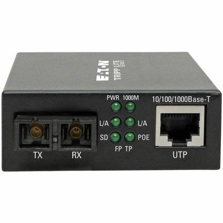Eaton Tripp Lite Series Gigabit Multimode Fiber to Ethernet Media Converter, POE+ - 10/100/1000 SC, 1310 nm, 2 km (1.2 mi.)