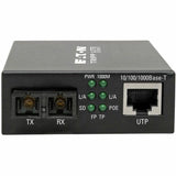 Eaton Tripp Lite Series Gigabit Singlemode Fiber to Ethernet Media Converter, POE+ - 10/100/1000 SC, 1310 nm, 20 km (12.4 mi.)