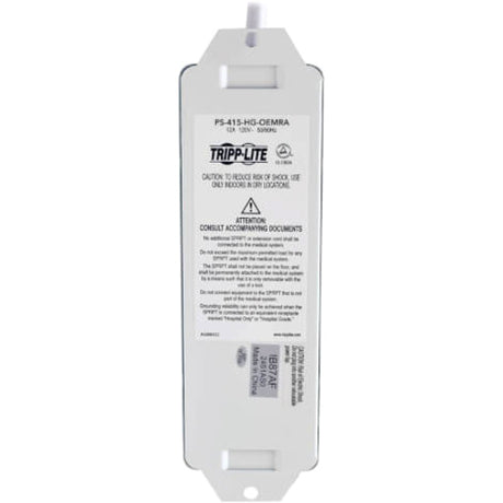 Eaton Tripp Lite Series Safe-IT UL 1363A Medical-Grade Power Strip for Patient-Care Vicinity, 4 Hospital-Grade Outlets, 15 ft. Right-Angle Cord