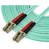 StarTech.com 10m (30ft) LC/UPC to LC/UPC OM4 Multimode Fiber Optic Cable, 50/125&micro;m, 100G, Low Insertion Loss, LSZH Fiber Jumper Cord