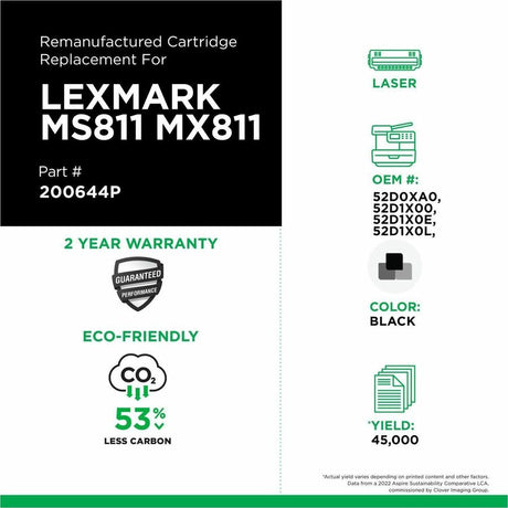 Clover Imaging Remanufactured Extra High Yield Toner Cartridge for Lexmark MS711/MS811/MS812/MX711/MX811/MX812