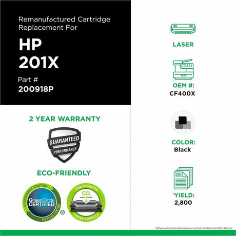 Clover Imaging Remanufactured High Yield Black Toner Cartridge for HP 201X (CF400X)