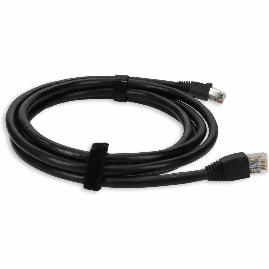 AddOn 7ft RJ-45 (Male) to RJ-45 (Male) Black Cat6 STP Outdoor-rated Copper Patch Cable
