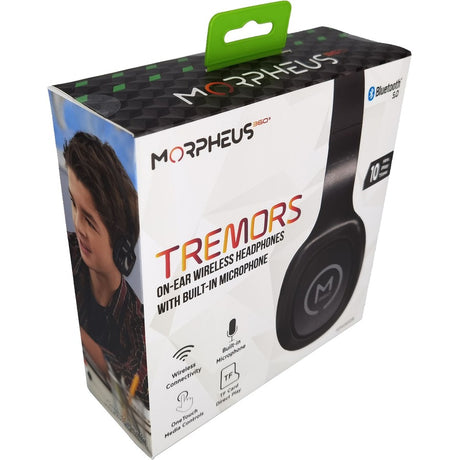 Morpheus 360 Tremors Wireless On-Ear Headphones - Bluetooth 5.0 Headset with Microphone - HP4500B