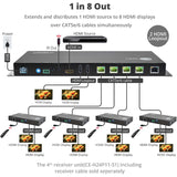 SIIG HDMI 2.0 4K HDR 1x4 Splitter HDBaseT Extender with Auto-scaling