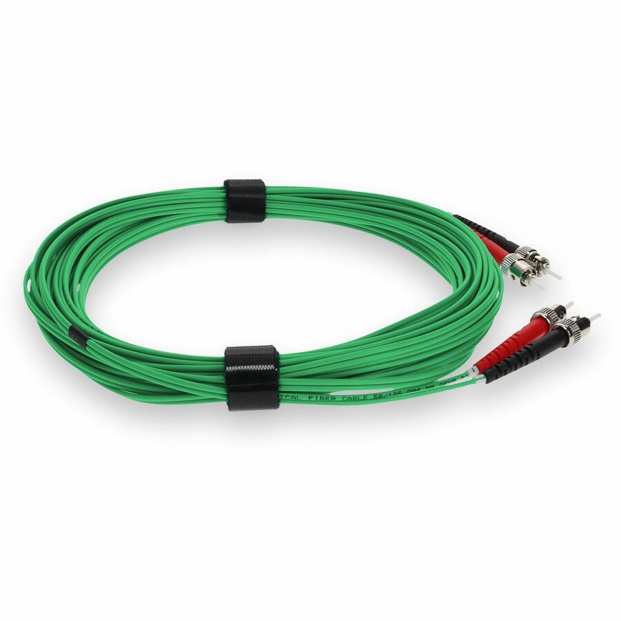 AddOn 4m ST (Male) to ST (Male) Green OM4 Duplex Fiber OFNR (Riser-Rated) Patch Cable