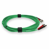AddOn 4m ST (Male) to ST (Male) Green OM4 Duplex Fiber OFNR (Riser-Rated) Patch Cable