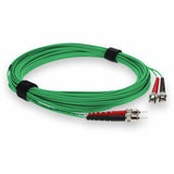 AddOn 4m ST (Male) to ST (Male) Green OM4 Duplex Fiber OFNR (Riser-Rated) Patch Cable