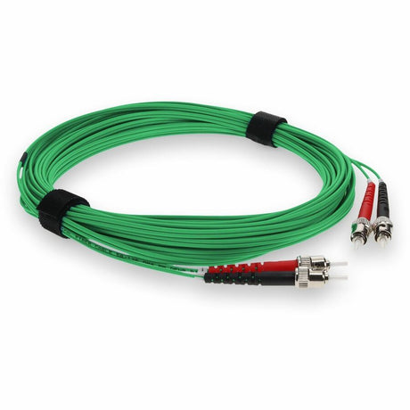 AddOn 4m ST (Male) to ST (Male) Green OM4 Duplex Fiber OFNR (Riser-Rated) Patch Cable