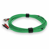 AddOn 4m ST (Male) to ST (Male) Green OM4 Duplex Fiber OFNR (Riser-Rated) Patch Cable