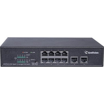GeoVision GV-APOE0810 10-Port 10/100/1000M Unmanaged PoE Switch with 8-Port PoE