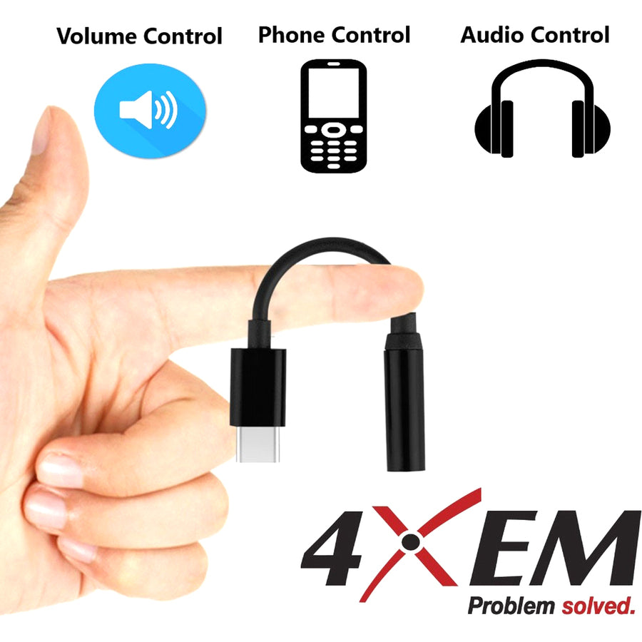 4XEM USB-C Male To 3.5mm Female Adapter Black