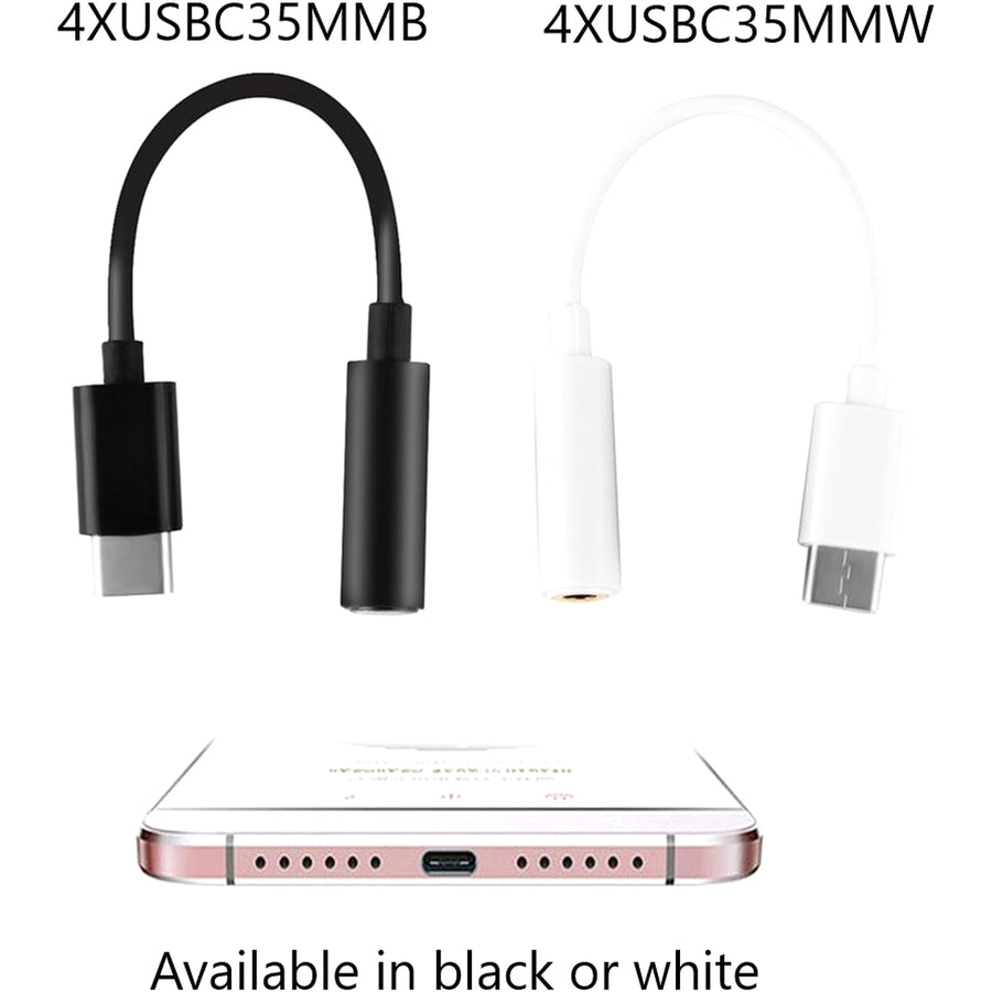 4XEM USB-C Male To 3.5mm Female Adapter Black