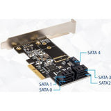 IO Crest 5 port Non-RAID SATA III 6Gbp/s PCI-e x4 Controller Card