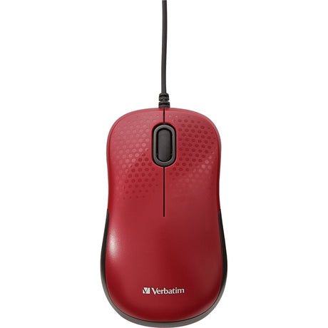 Verbatim Silent Corded Optical Mouse - Red