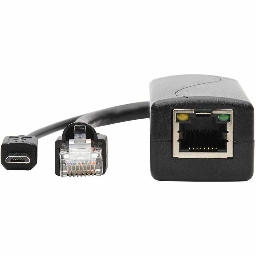 Eaton Tripp Lite Series PoE to USB Micro-B and RJ45 Active Splitter - 802.af, 48V to 5V 1A, Up to 328.08 ft. (100 m)