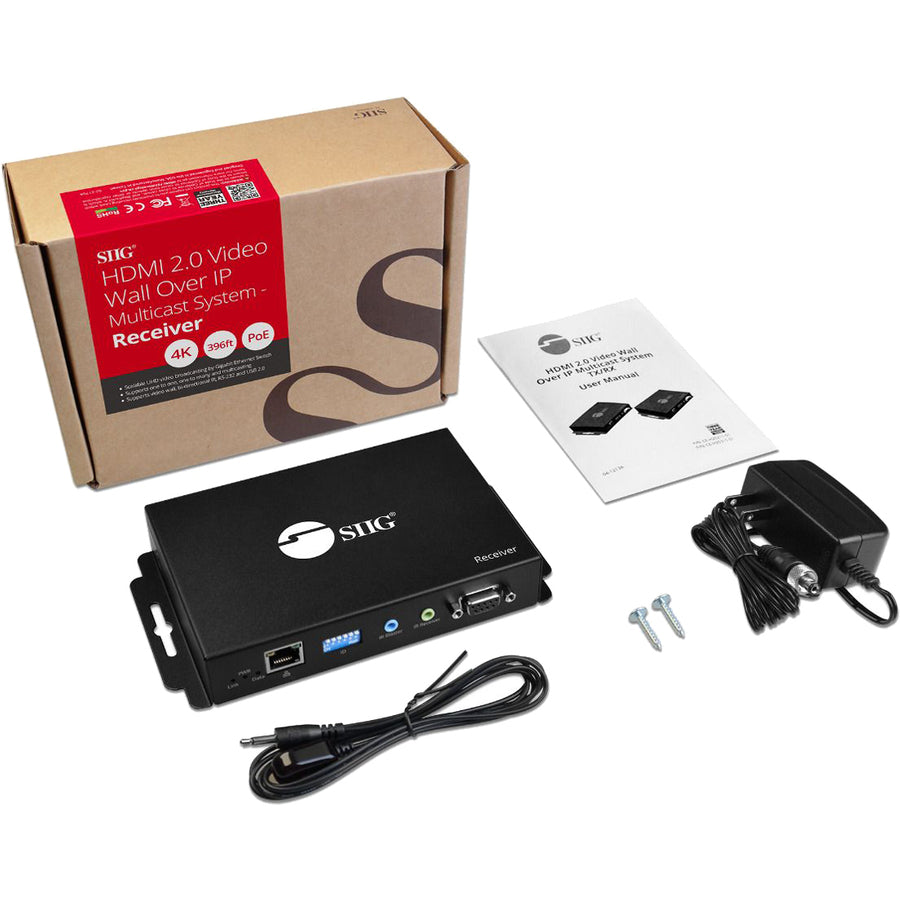 SIIG HDMI 2.0 Over IP Matrix and Video Wall 4Kx2K@60Hz - Receiver