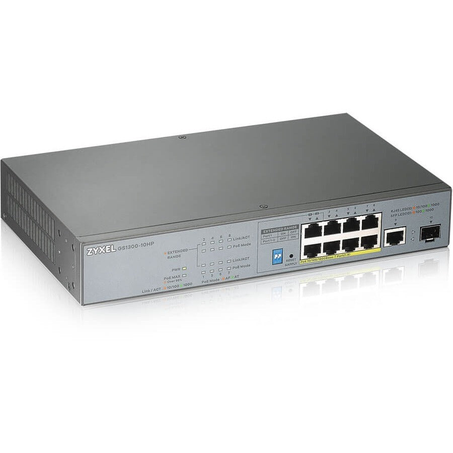 ZYXEL 8-port GbE Unmanaged PoE Switch with GbE Uplink