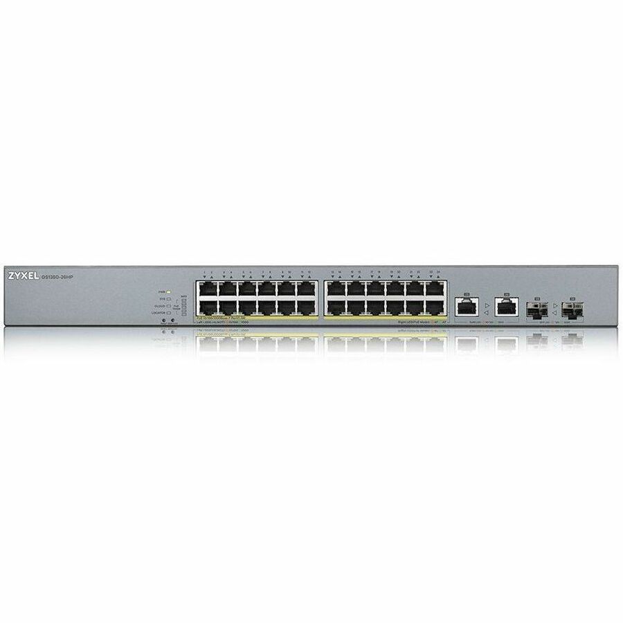 ZYXEL GS1350-26HP 24-Port Gigabit Smart Nebula Cloud Managed PoE Switch | 24 PoE+ Ports at 375W with 2 SFP Uplinks
