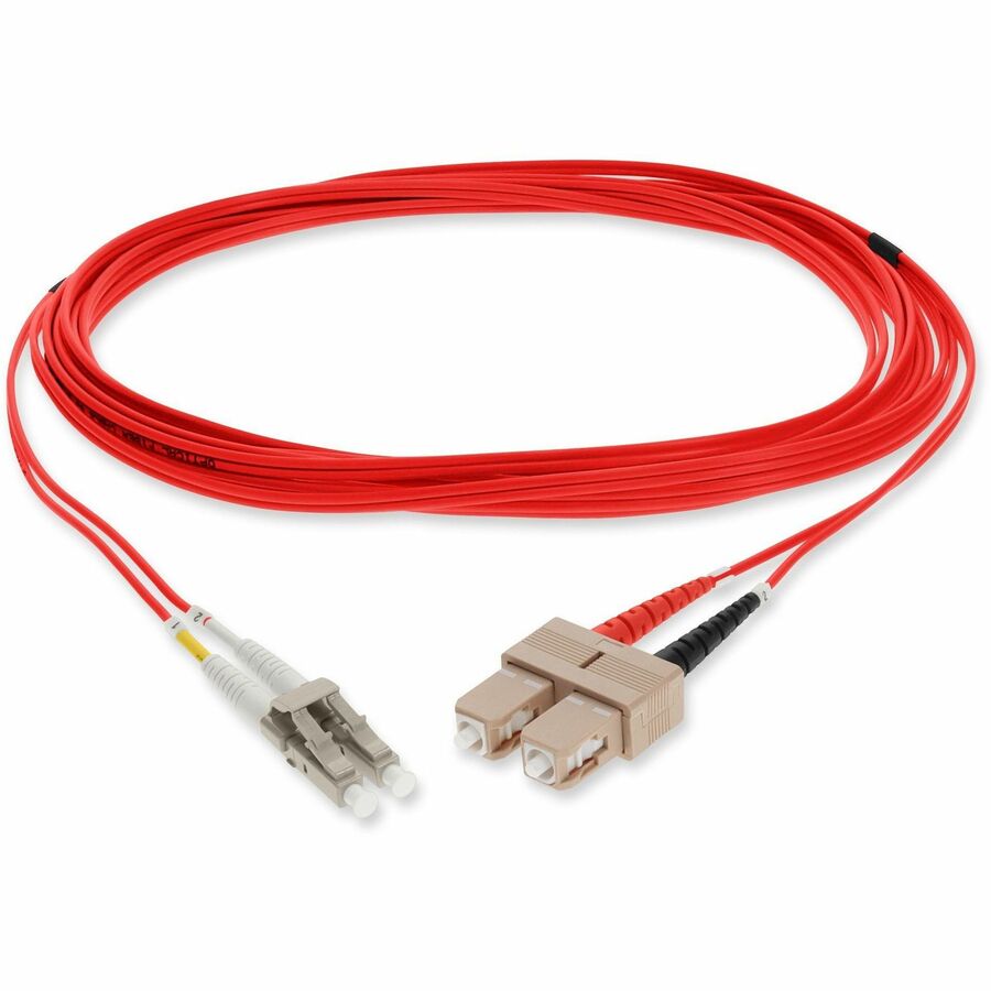 AddOn 3m LC (Male) to SC (Male) Red OM1 Duplex Fiber OFNR (Riser-Rated) Patch Cable