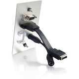 C2G HDMI, VGA, 3.5mm Audio Pass Through Single Gang Wall Plate with One Keystone - Aluminum