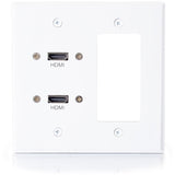 DOUBLE HDMI + DECORA WALL PLATE