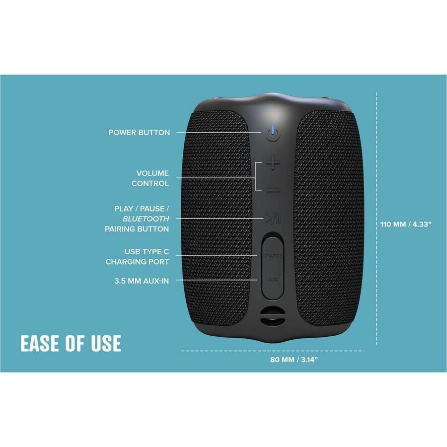 Creative MUVO Play Portable Bluetooth Smart Speaker - Siri, Google Assistant Supported - Black