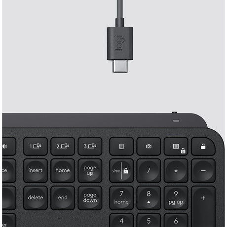 Logitech MX Keys Advanced Wireless Illuminated Keyboard, Tactile Responsive Typing, Backlighting, Bluetooth, USB-C, Apple macOS, Microsoft Windows, Linux, iOS, Android, Metal Build (Black)