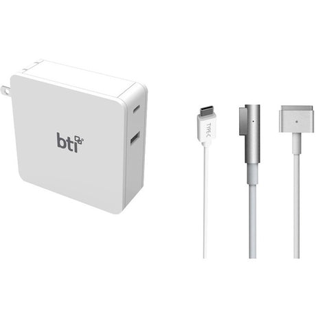 Bti - Ac Adapter 87w For Usb Type C Laptops With Mag Tips For Apple Macbook - Not Retail Packaged - White