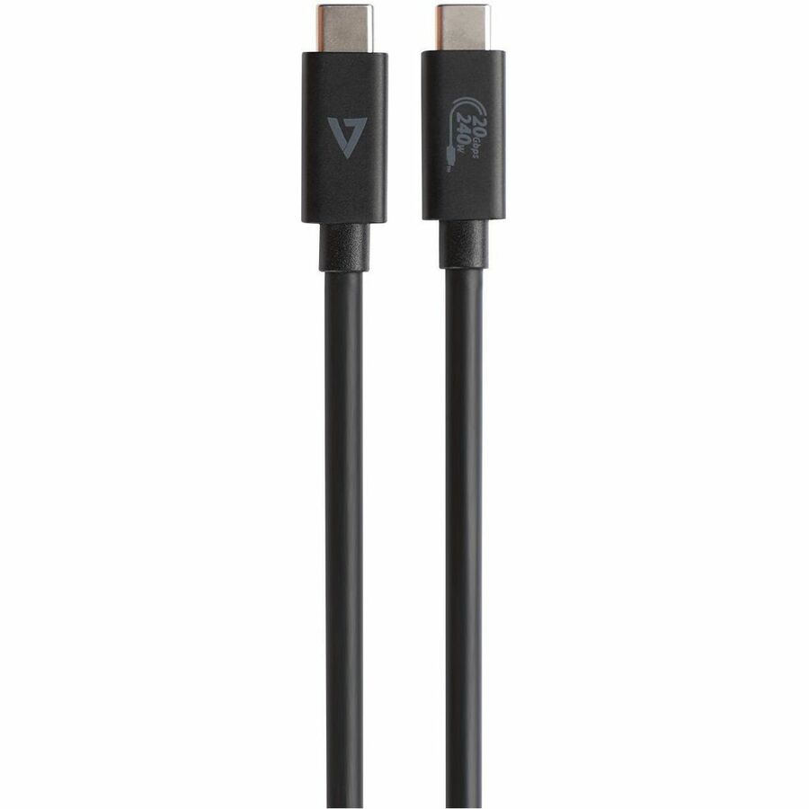 V7 USB 20Gbps 240W USB Type-C Cable 2M/6.6ft Black