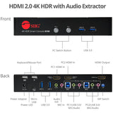 SIIG 2-Port HDMI 4K60Hz HDR Smart Console KVM Switch with USB 3.0 Multi-Media