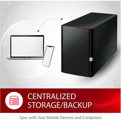 BUFFALO LinkStation SoHo 220 Home-Office NAS Storage 8TB Personal Cloud Hard Drives Included