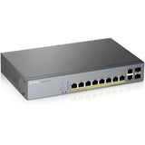 ZYXEL GS1350-12HP 8-Port Gigabit Smart Nebula Cloud Managed PoE Switch | 8 PoE+ Ports at 130W with 2 SFP Uplinks