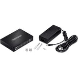 TRENDnet 6-port Gigabit Poe+ Switch; TPE-TG611; 4 X Gigabit Poe+ Ports; 1 X Gigabit Port; 1 X SFP Slot; Supports 100/1000Base-FX Fiber SFP Modules; Ethernet Desktop Network Switch; Lifetime Protection