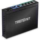 TRENDnet 6-port Gigabit Poe+ Switch; TPE-TG611; 4 X Gigabit Poe+ Ports; 1 X Gigabit Port; 1 X SFP Slot; Supports 100/1000Base-FX Fiber SFP Modules; Ethernet Desktop Network Switch; Lifetime Protection