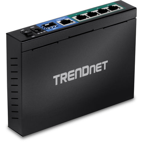 TRENDnet 6-port Gigabit Poe+ Switch; TPE-TG611; 4 X Gigabit Poe+ Ports; 1 X Gigabit Port; 1 X SFP Slot; Supports 100/1000Base-FX Fiber SFP Modules; Ethernet Desktop Network Switch; Lifetime Protection