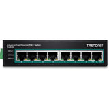 TRENDnet 8-Port Industrial Fast Ethernet PoE+ DIN-Rail Switch;TI-PE80;8 x Fast Ethernet PoE+ Ports;IP30 Network Unmanaged Switch;200W PoE Power Budget; 1.6Gbps Switching Capacity; Lifetime Protection