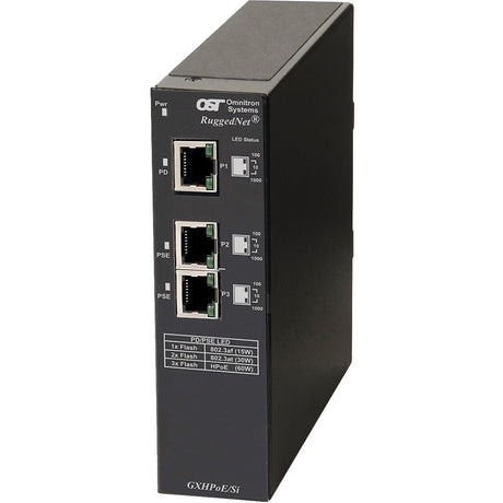 Omnitron Systems RuggedNet Industrial Unmanaged 60W Gigabit PoE Extender with Booster Technology