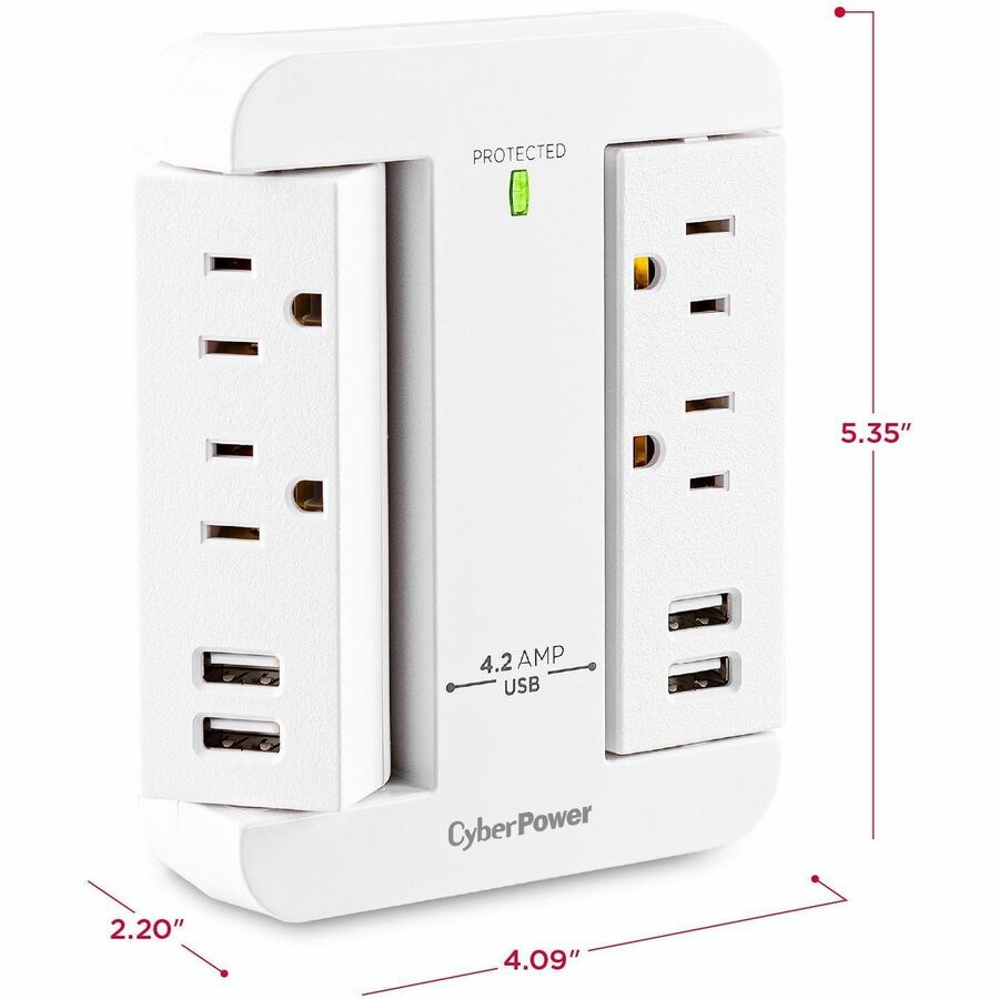 CyberPower GP400U4AWH Home Office 4 - Outlet Surge Protector with 500 J Surge Suppression