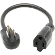 Eaton Tripp Lite Series Power Extension Cord, Right-Angle NEMA 5-15P to NEMA 5-15R - 13A, 120V, 16 AWG, 1 ft. (0.31 m), Black